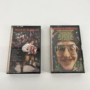 LOT OF 2 WEIRD AL YANKOVIC CASSETTE TAPES - POLKA PARTY & DARE TO BE STUPID